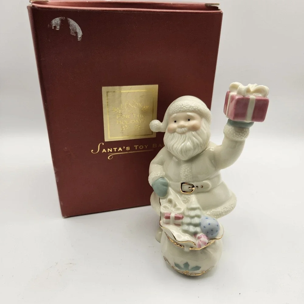 Lenox For the Holidays Santa's Toy Bag Santa Porcelain Figurine Boxed